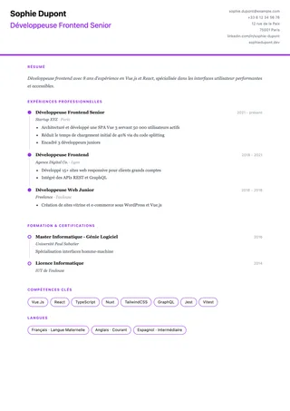 Preview of the Timeline resume template